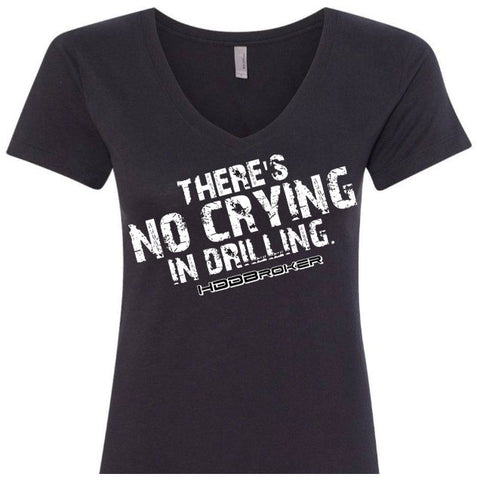 Women's Black "No Crying"  Short Sleeved Shirt